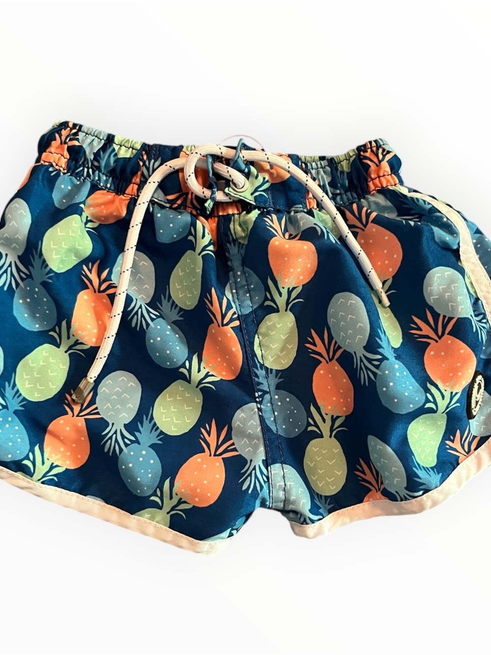 Binky Bro Pineapple Print Swim Trunks Toddler Boys Blue Tropical Board Shorts